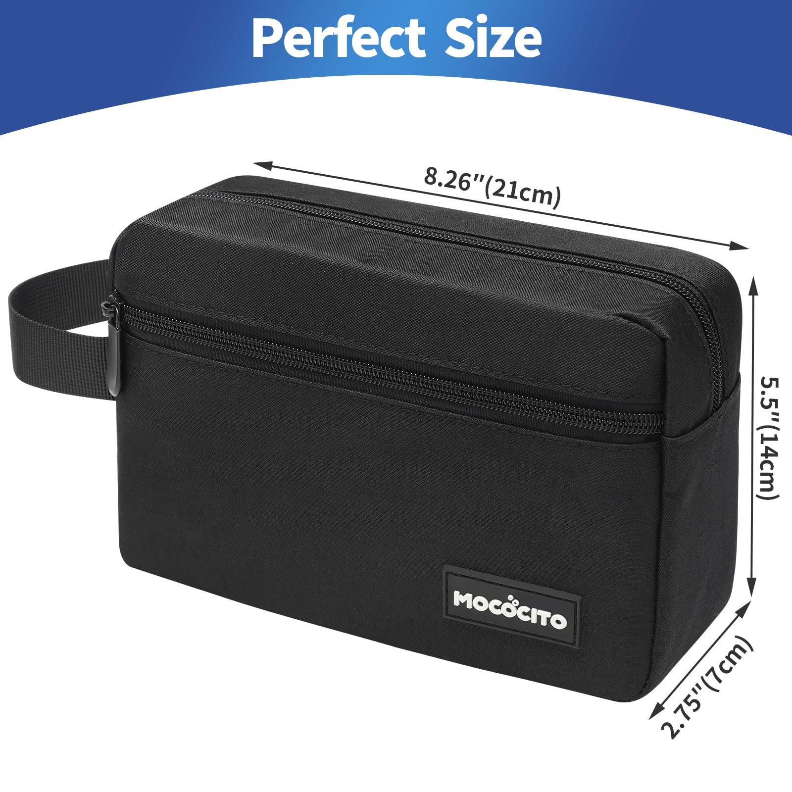 MOCOCITO Toiletry Bag for Men Shavin Bag Mens Toiletry Travel Bag Water Resistant Toiletry Bag for Toiletries Accessories Black Hanging Toiletry Bag