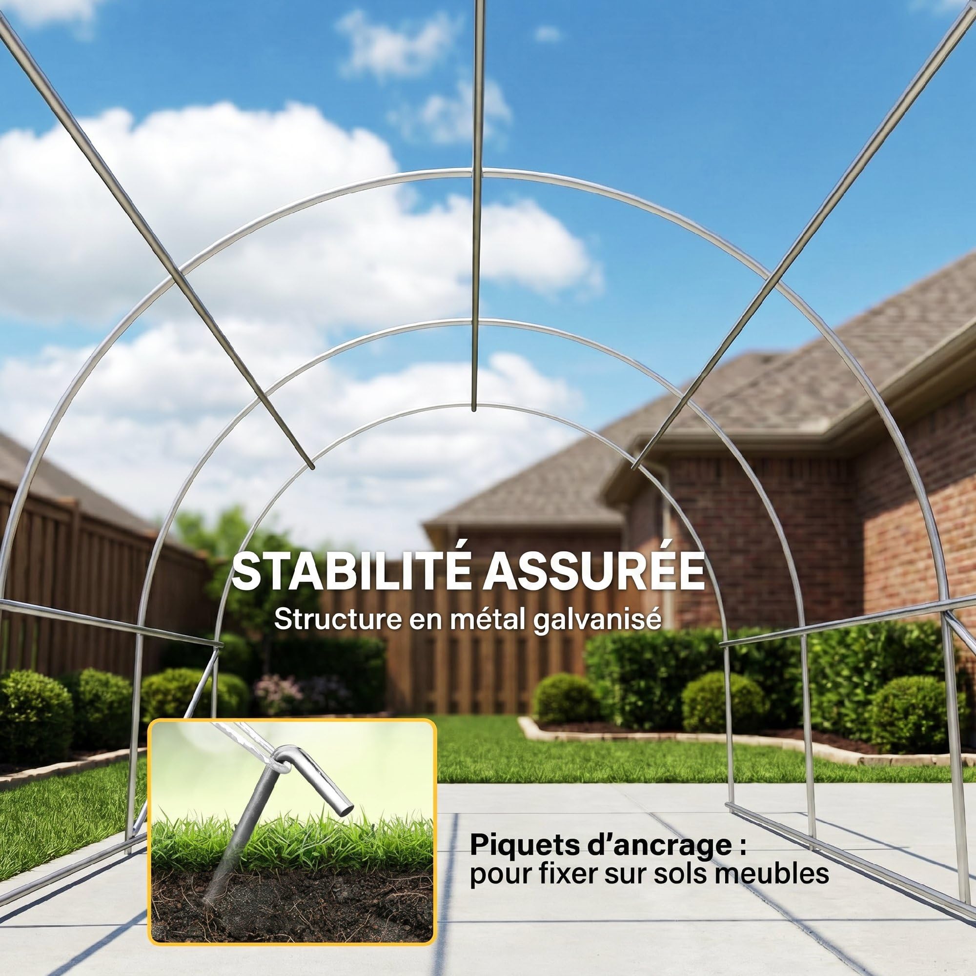 Outsunny Carport Tente de Garage 5 x 3 x 2,4 m, abri Voiture extérieur, Tente de Stockage avec Porte Enroulable zippée, Acier galvanisé, PE Haute densité 190 g/m², Beige