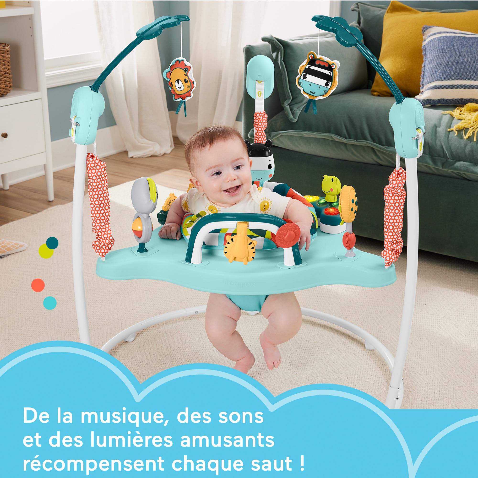 Fisher-Price Jumperoo Centre d’activités avec Musique Sons Lumières HNX59