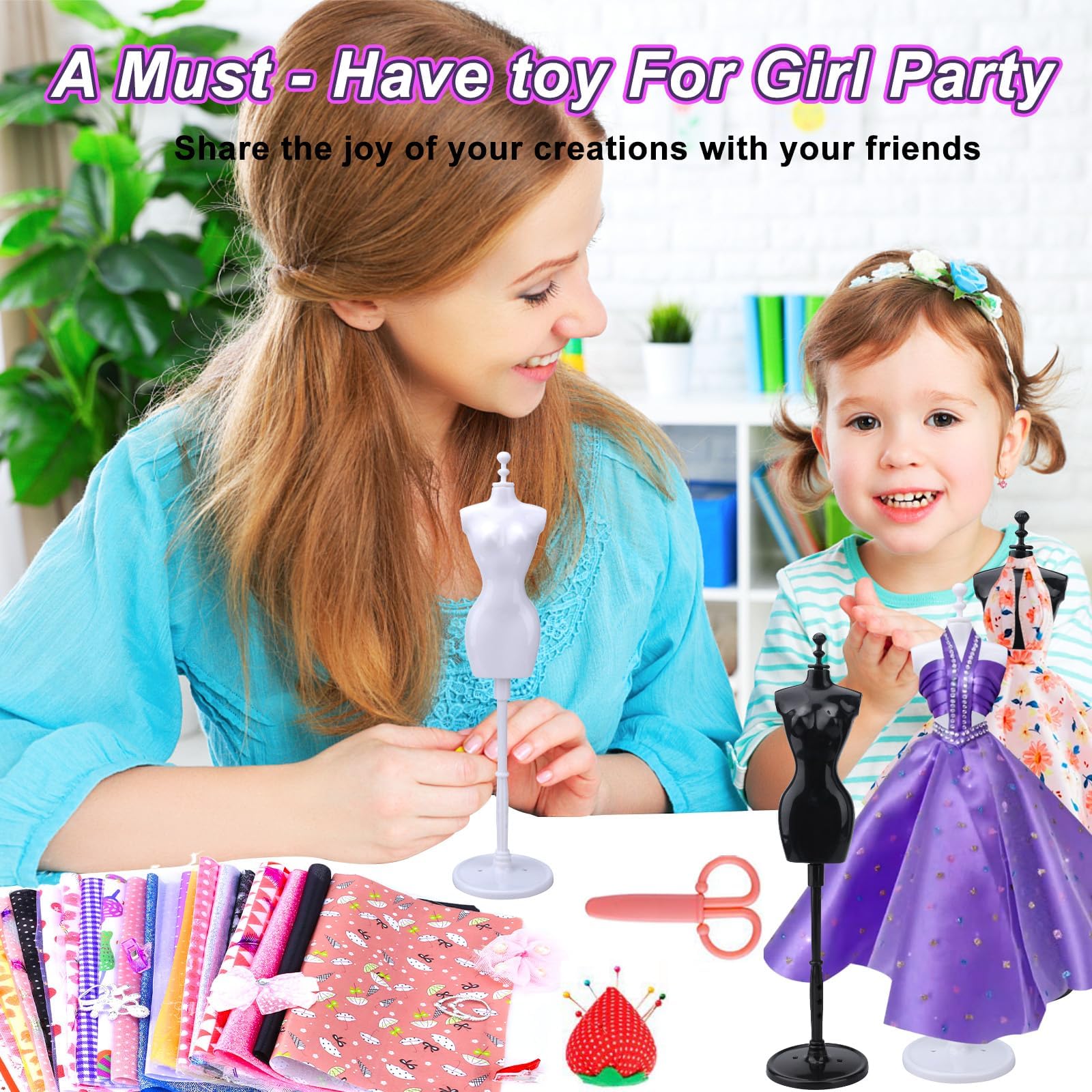 JOTOL Modedesign Mädchen Bastelset,1200+Stücke Bastelset Kinder Kreativität-DIY-Kunst-und Bastelset,Kreativität DIY Kunst Bastelset für Kinder Mädchen Fashion Designer,Geschenke Mädchen 6+Jahre