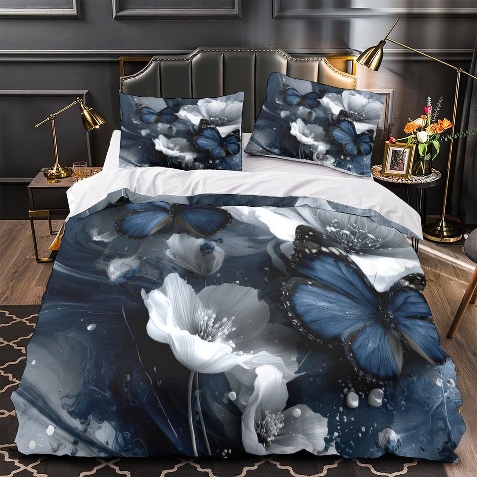 Parure de lit chat imprimée 3D déco chambre moderne housse de couette douce 260x220cm