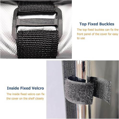 Miniatura 8 de Cubierta de estante impermeable, 600D resistente al polvo, fundas de estante de alambre de almacenamiento al aire libre para estantes de alambre con