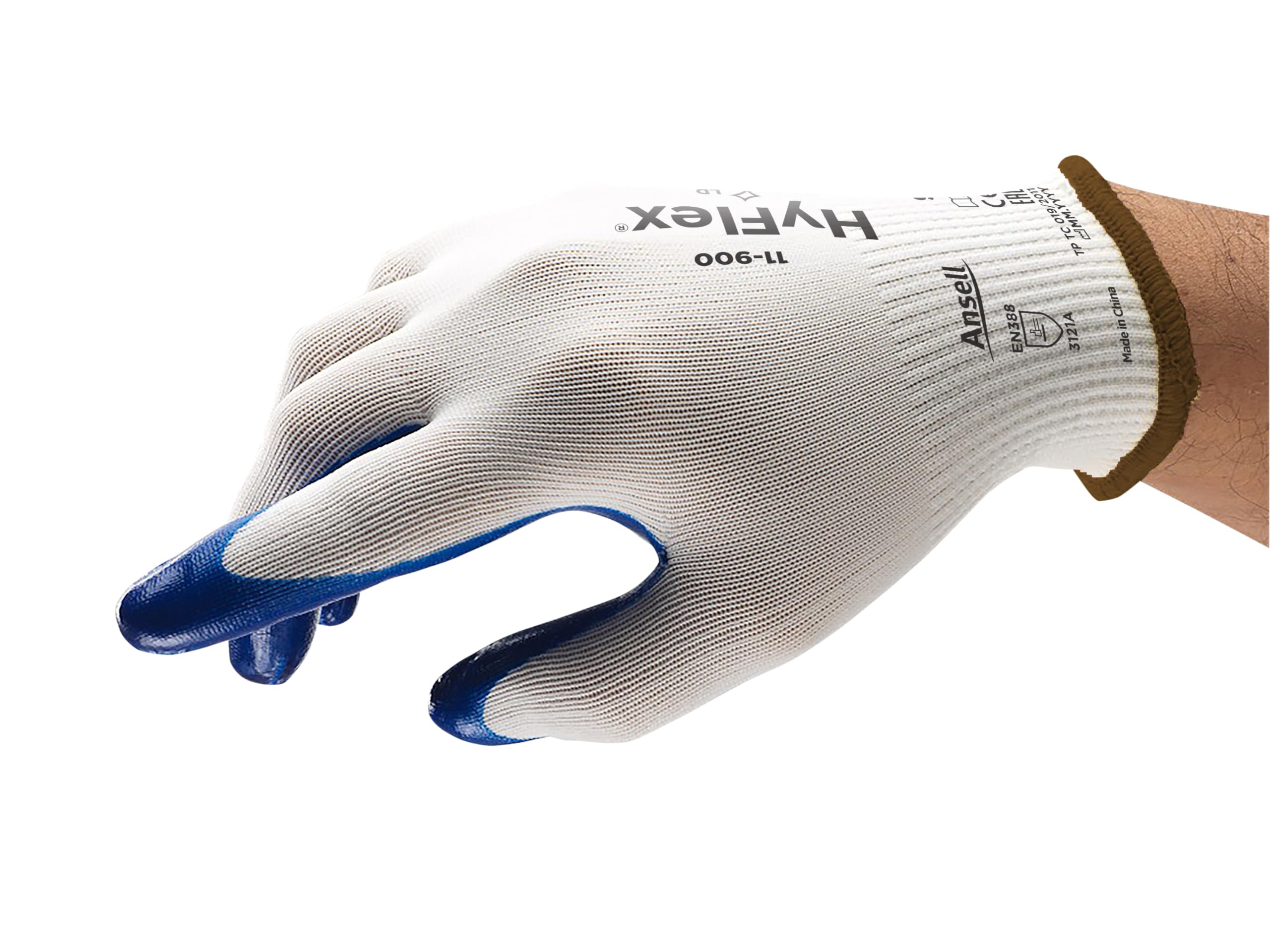 Ansell HyFlex 11-900 Guante de Trabajo, Protección Mecánica, Repelente al aceite Guante, Talla L (12 Pares)