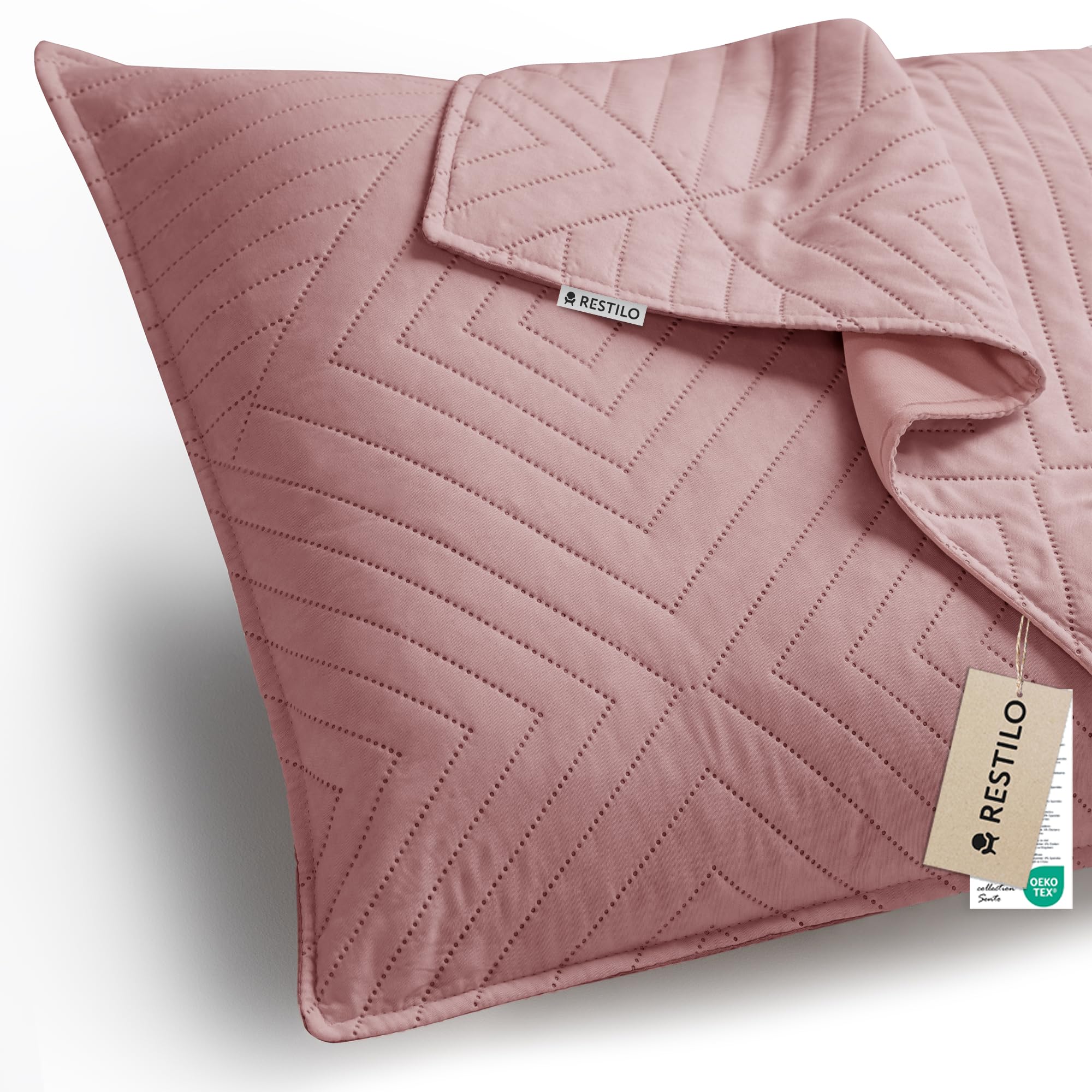 RESTILO Kussensloop 50 x 70 cm, set van 2 oudroze RESTILO Kussensloop 50 x 70 cm, set van 2 oudroze