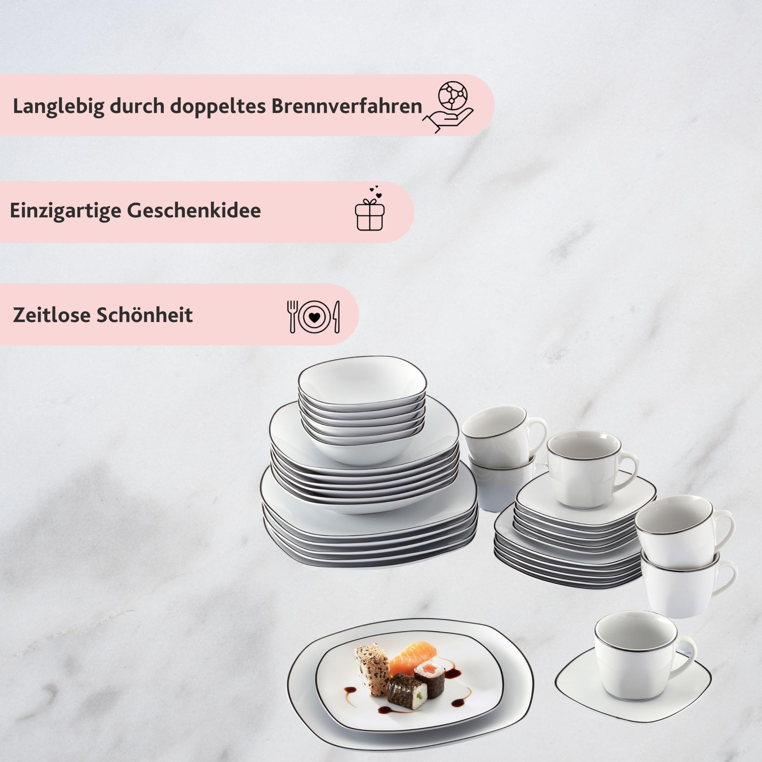 Sänger Kombiservice Bilgola Black Rim 36 tlg – Bild 6