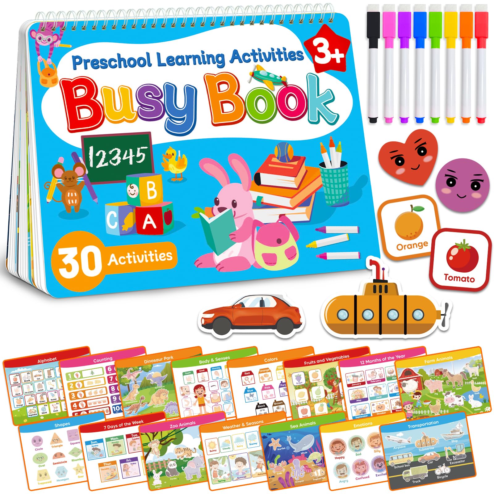 Walenced Busy Book for Toddlers 3 4 5 Year, Preschool Learning Activities