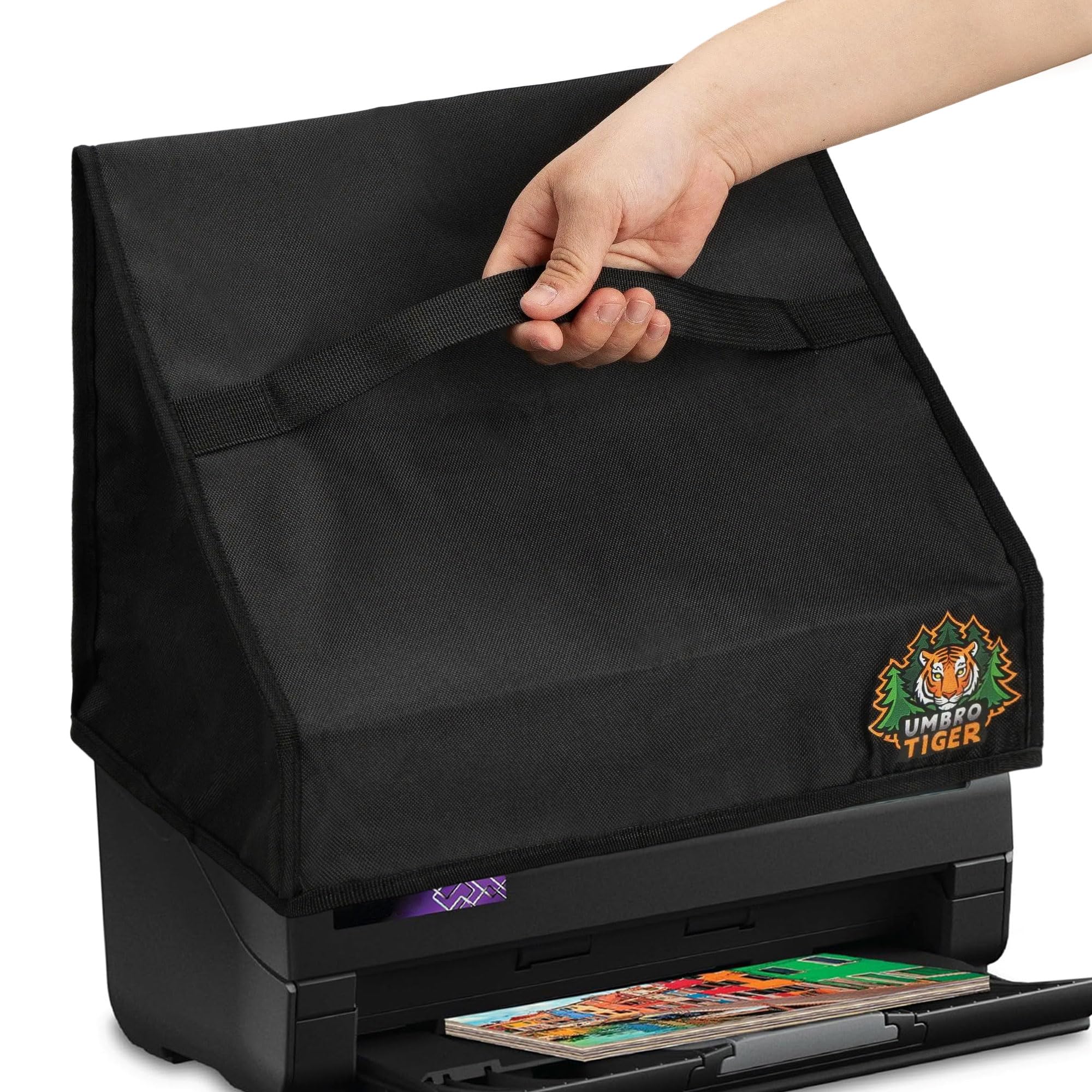 Funda antipolvo para escáner Epson FastFoto FF-680W/DS-530 II/770 II/970, impermeable, antiestática, a prueba de polvo, plegable con asa (tela Oxford 300D) para oficina y hogar
