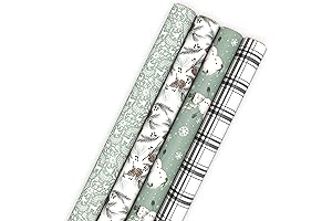 Hallmark Recyclable Christmas Wrapping Paper: Festive Pinecones and Winter Designs