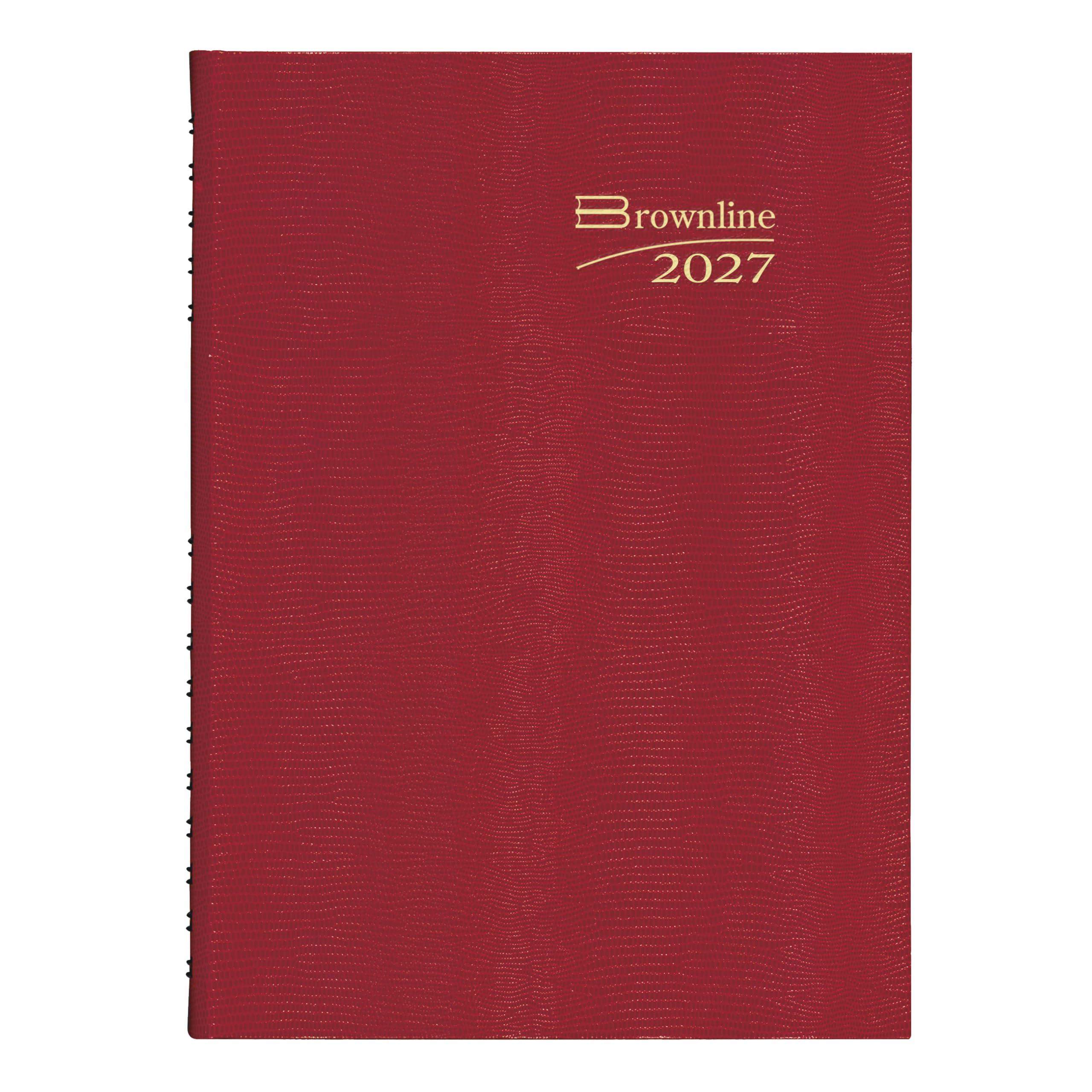 Brownline® CoilPro™ Agenda giornaliera 2027, senza tempo, 12 mesi, da gennaio a dicembre, rilegatura a doppio filo, 25,7 x 20 cm, rosso brillante (C550C.RED)