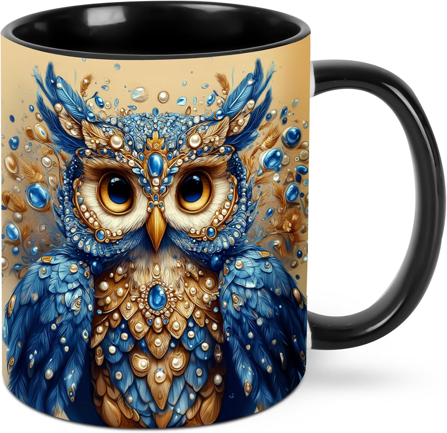 FyLybois Owl Coffee Mug for Women Men Ceramic Tea Cup 11 Ounce Novelty Mugs Drinking Water Cups for Home Office Travel