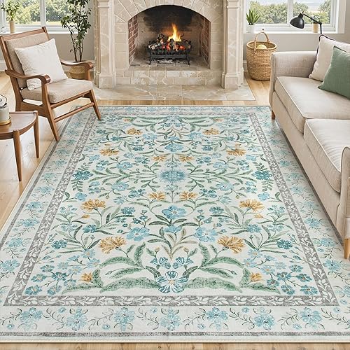 Miniatura 16 de Lahome - Alfombra redonda bóhema de color rosa claro de 4 pies, alfombras pequeñas circulares lavables para dormitorio de niños, alfombra circular