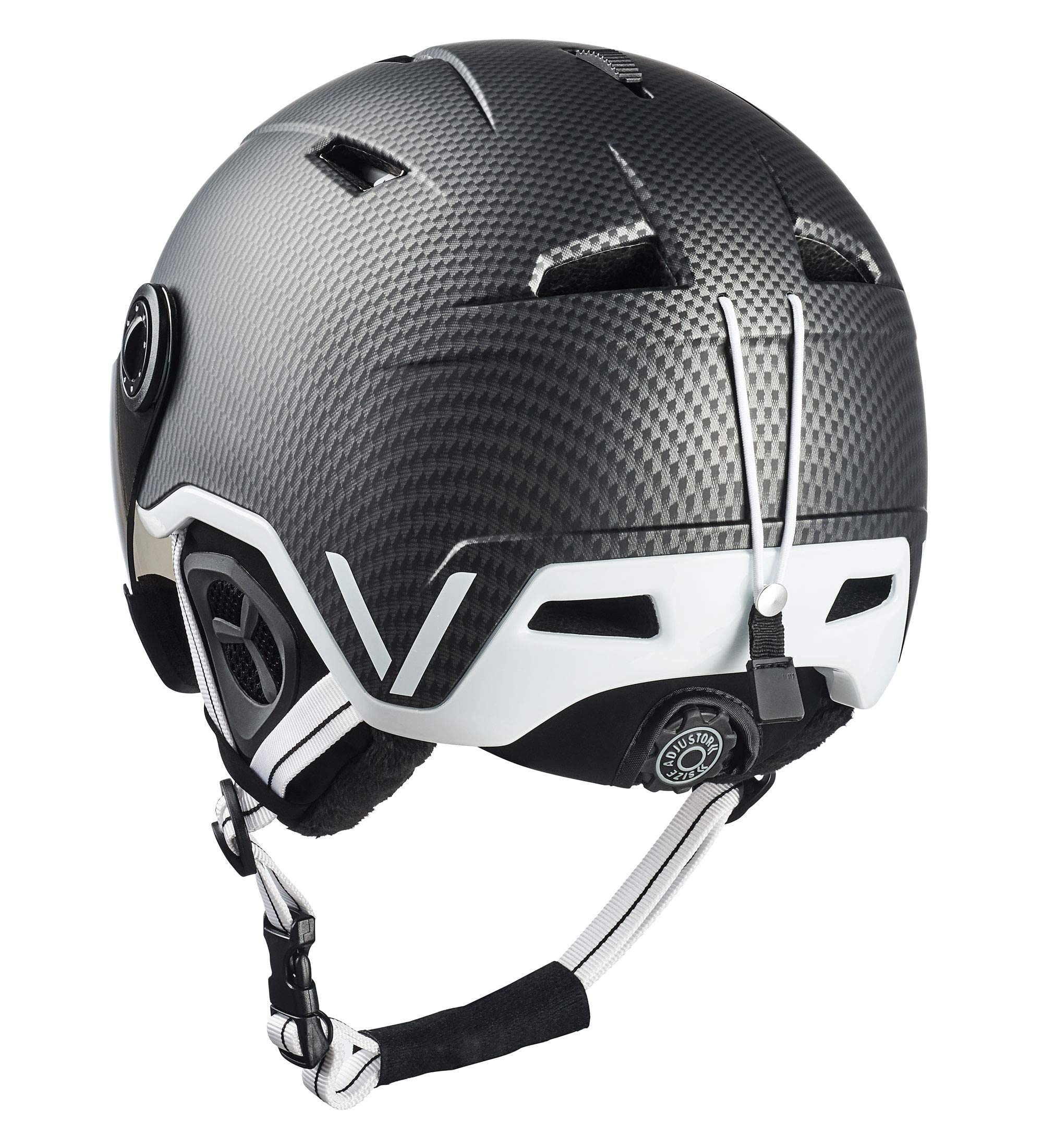 BLACK CREVICE Casque de Ski Vail I Casque de Ski avec visière en Style Pilote en différentes Couleurs I Casque de Ski Hommes & Femmes I en Polycarbonate I Casque de Ski Respirant I Taille réglable