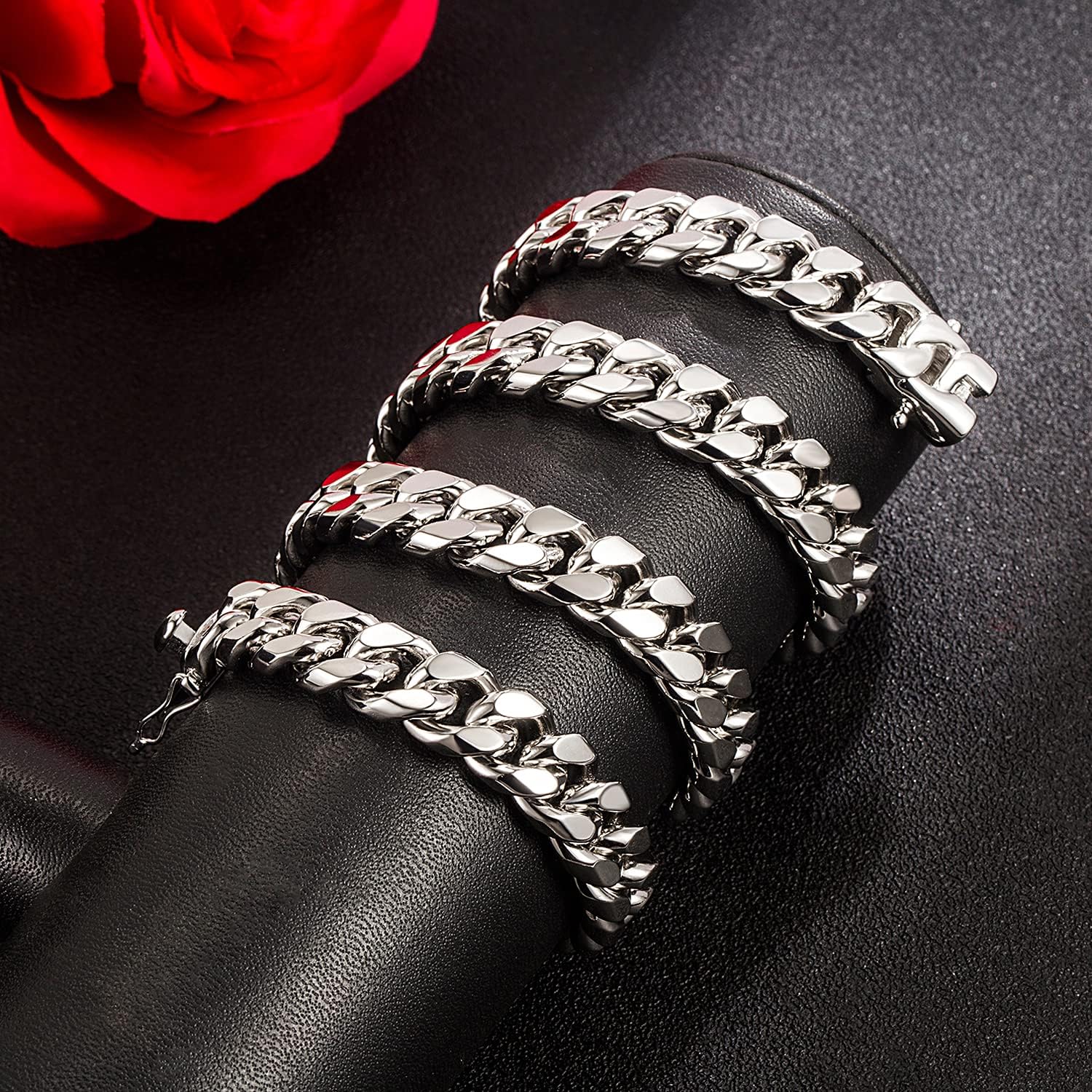 H&Beautimer Classic 925 Sterling Silver Solid Cuban Link Necklace - 20-22-24-26-28'' 30''Miami Men's Silver Link Necklace - Party Jewelry Birthday Gift - Handmade in Italy - Image 6