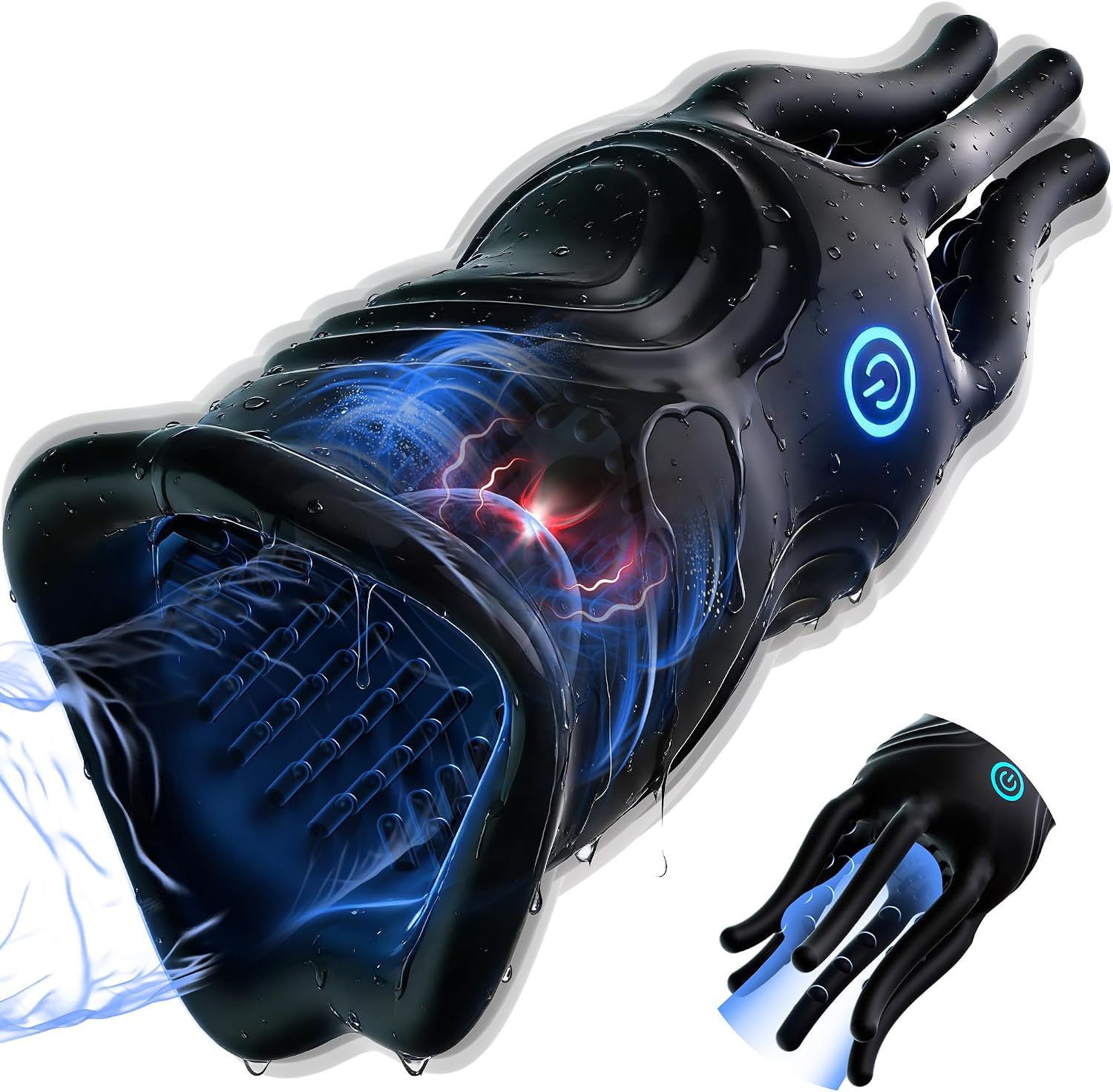 Penis Vibrator Male Masturbator – Mens Vibrator Sex Toys for Men with 10 Vibrations, Realistic Lips & Tentacle Texture Stimulation Stroker, 360° Full-Surround Blowjob Sex Machine for Penis Trainer