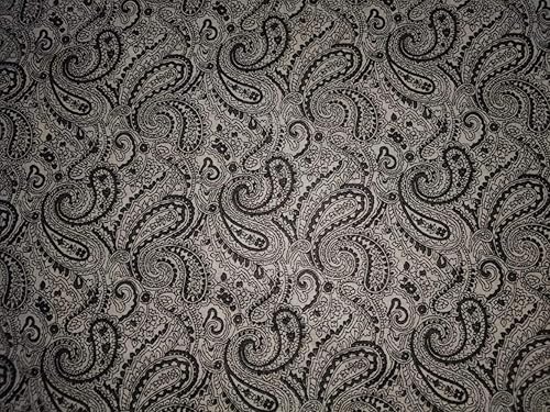 Miniatura 3 de Linen-Dark Paisley Print Black and White [8198] Cottons