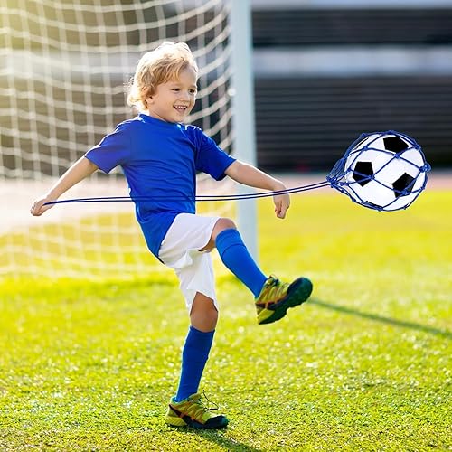 Miniatura 5 de Entrenadores de patada de fútbol, 2 unidades de red de entrenamiento de patada de fútbol ajustable, tiro de patada, equipo de entrenamiento de