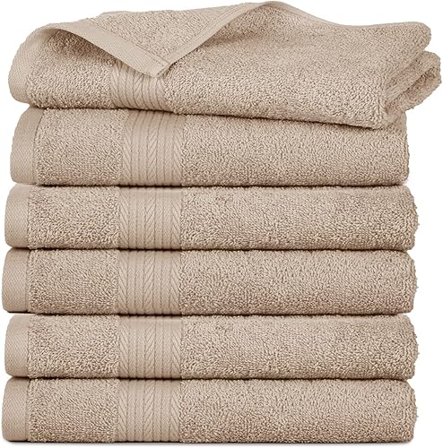 Ample Decor Juego de toallas de mano 100% algodón, súper suave, secado rápido, juego de toallas de lujo de calidad de hotel y spa, juego de toallas