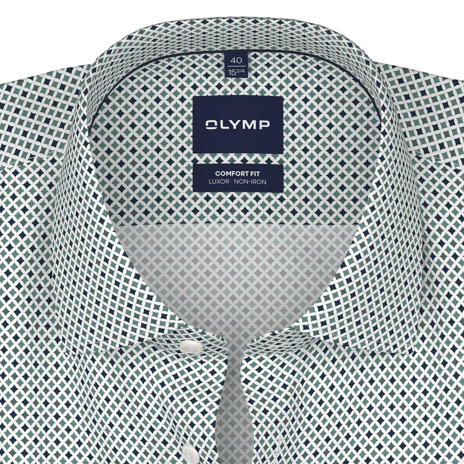 OLYMP Męska koszula biznesowa z długim rękawem, z nadrukiem, Comfort Fit, kołnierz kent, łatwa do prasowania, do biznesu i garnituru