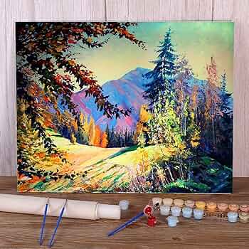 Amazon.co.jp: 数字で描く数字で描く風景マウントセットアクリル