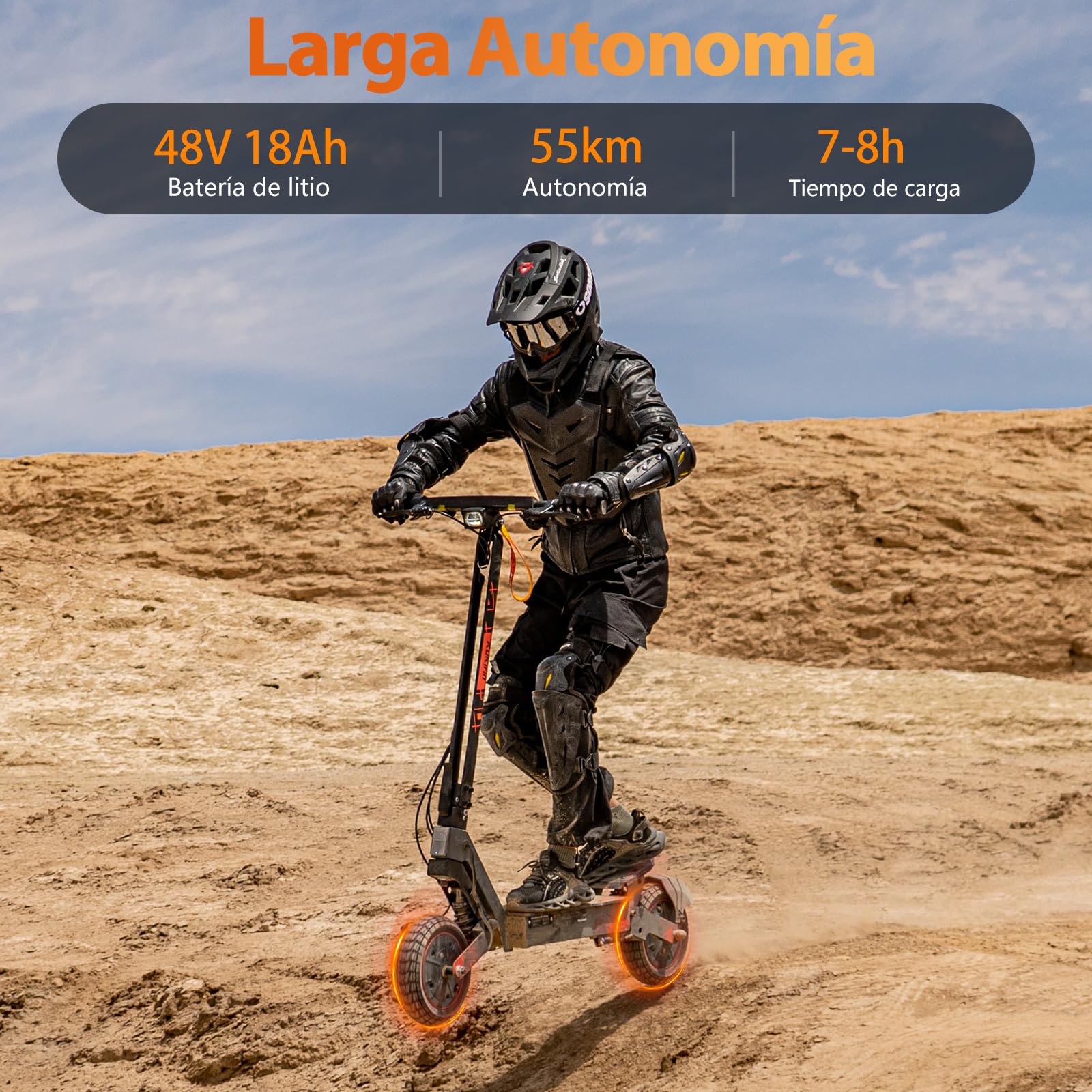 Kukirin Patinete Eléctrico Adultos Todoterreno,Patin Electrico,Scooter Electrico Potente Plegable/Autonomía de 55-60 km/Ruedas de 10"/Carga máxima 120kg/IP54/Doble Frenos de Disco,G2 Ultra
