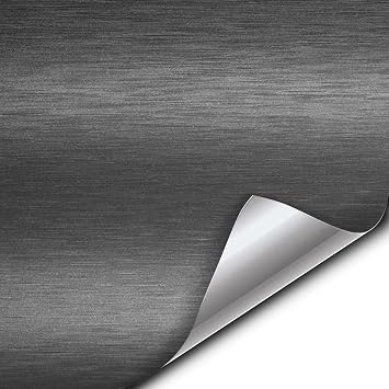 VViViD XPO Gunmetal Grey Brushed Metallic Steel 5ft Vinyl Wrap Roll with Air Release Technology (5ft x 1ft)