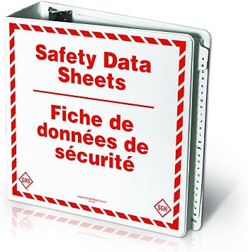 GHS/WHMIS Safety Data Sheets SDS Large Binder with A-Z Eng/Fre Safety Signs