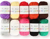 10 novelos premium La Mia mini fios, grampos de acrílico, total de 10 g, cada 10 g (10 g), fio de artesanato, kit de tricô e crochê para artesanato colorido, versão 2