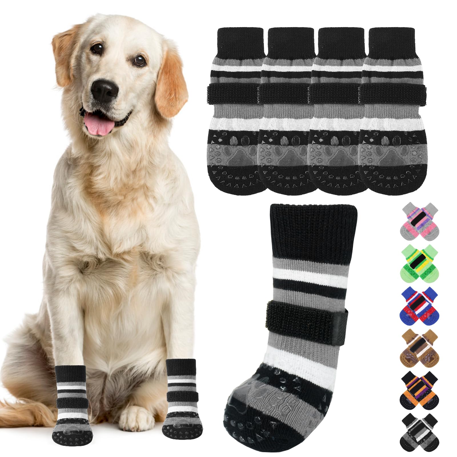 KOOLTAIL Dog Socks for Hot Pavement, Summer Dog shoes to Prevent Licking Paws for Hardwood Floor, Non Slip Double Sides Boots & Paw Protectors, Pet