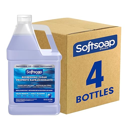 Softsoap Repuesto de jabón líquido antibacteriano para manos, refrescante y limpio, jabón de manos hidratante, 1 galón (paquete de 4)