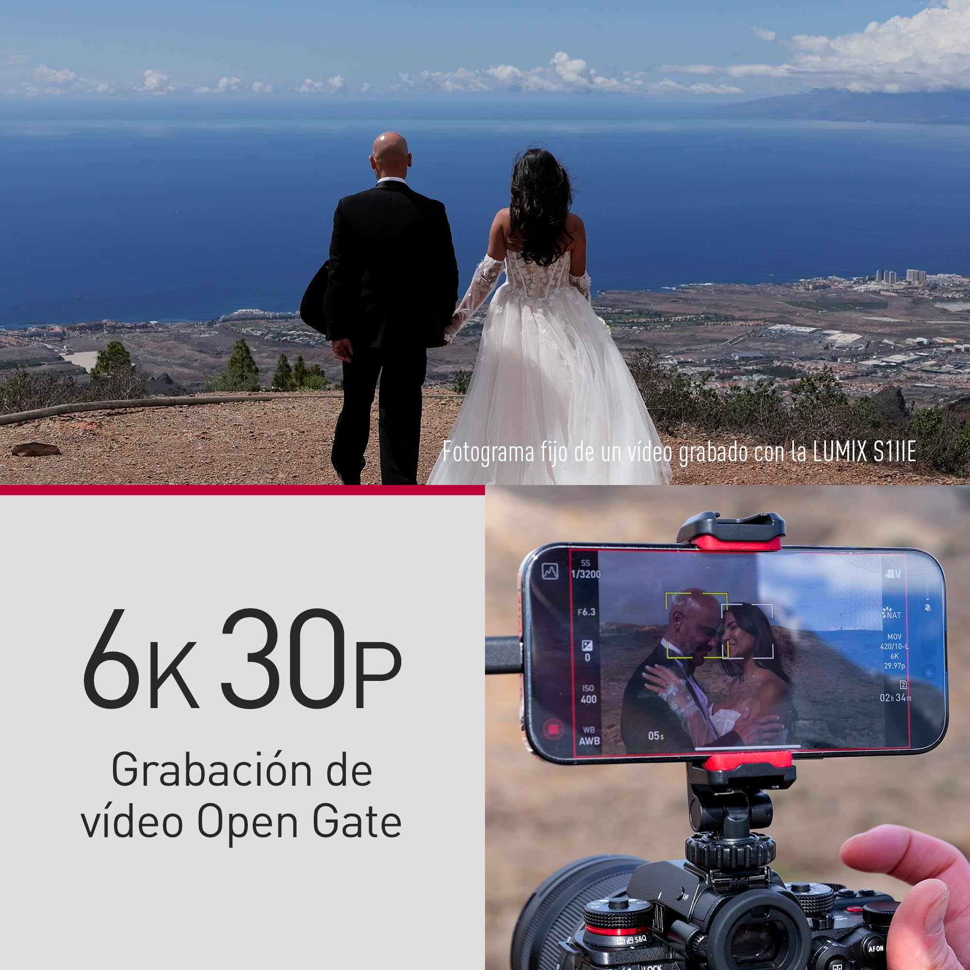 Panasonic LUMIX S1IIE Cámara Sin Espejo de Fotograma Completo, 24MP, Cs4K 60p Área Completa, Video 6K 30p Open Gate, I.S. Activo, Grabación 4:2:2 10 bit, Montura L, DC-S1M2ESME, Objetivo 24-105mm F4