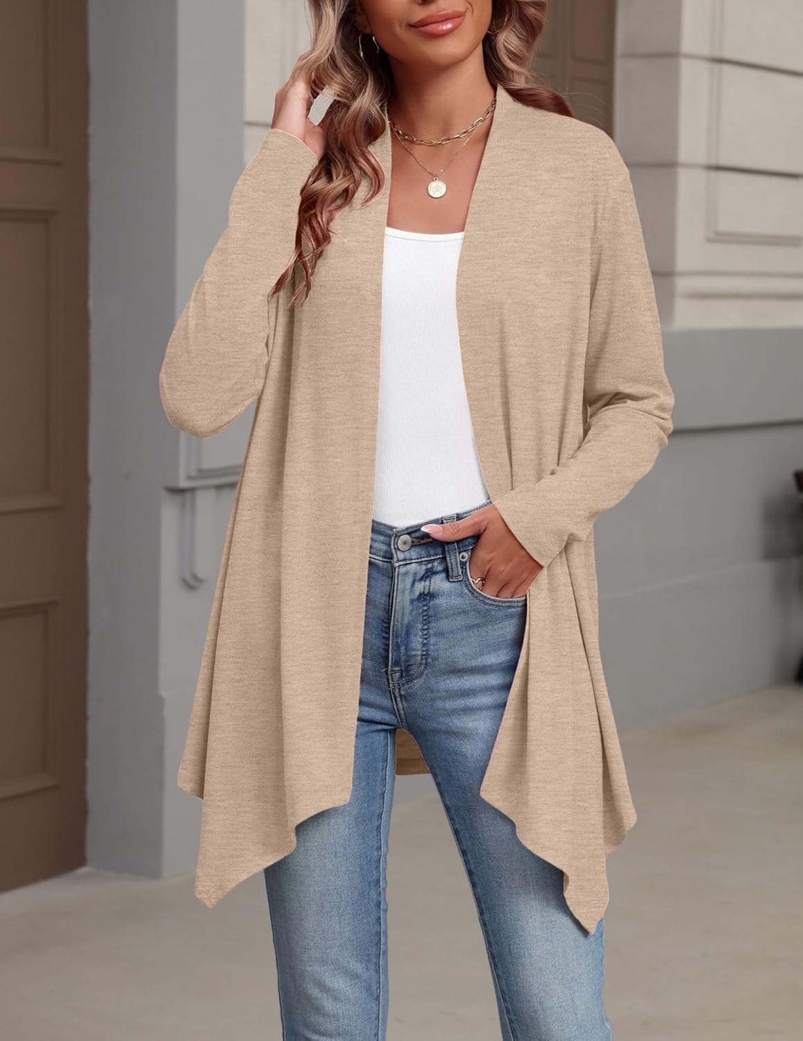 Zeagoo Womens Cardigan Long Sleeve Lightweight Cardigan Draped Open Front Loose Casual 2026 Fashion Clothing - Image 2