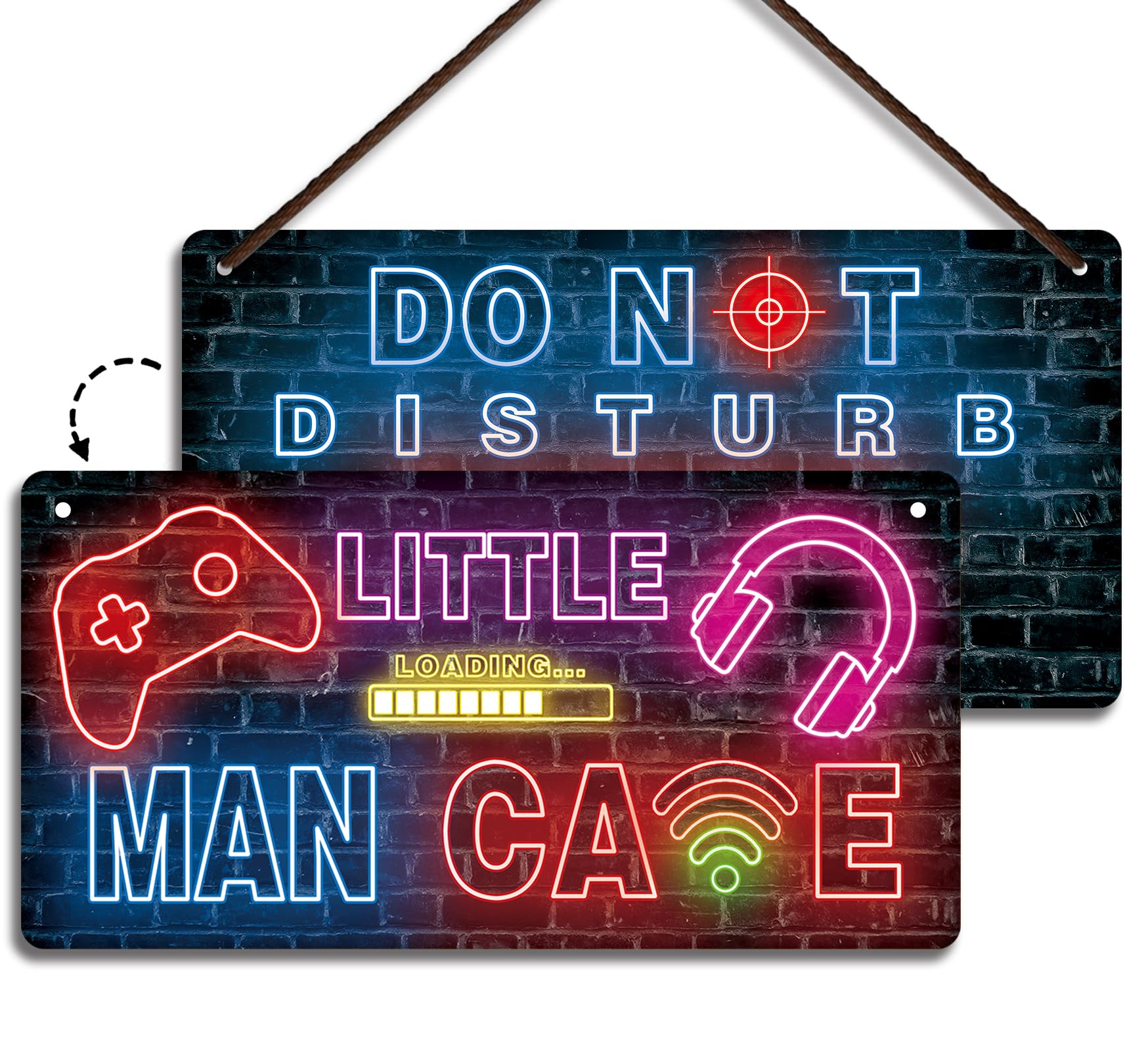 Fun-Plus Little Man Cave Sign, Game Room Decor for Boys, Gaming Room Wall Décor, Gamer's Room Must Have, Do Not Disturb Gaming is in Progress