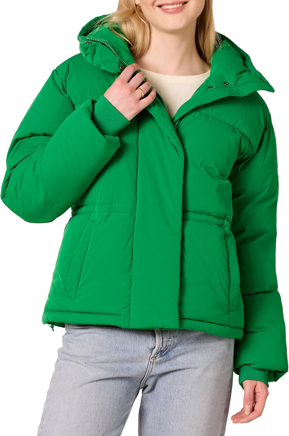 Amazon Essentials Women's Short Waisted Puffer Jacket (Available in Plus Size) XX-Large Green