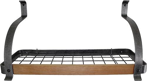 Enclume Estantería decorativa de pared con aliso, acero martillado