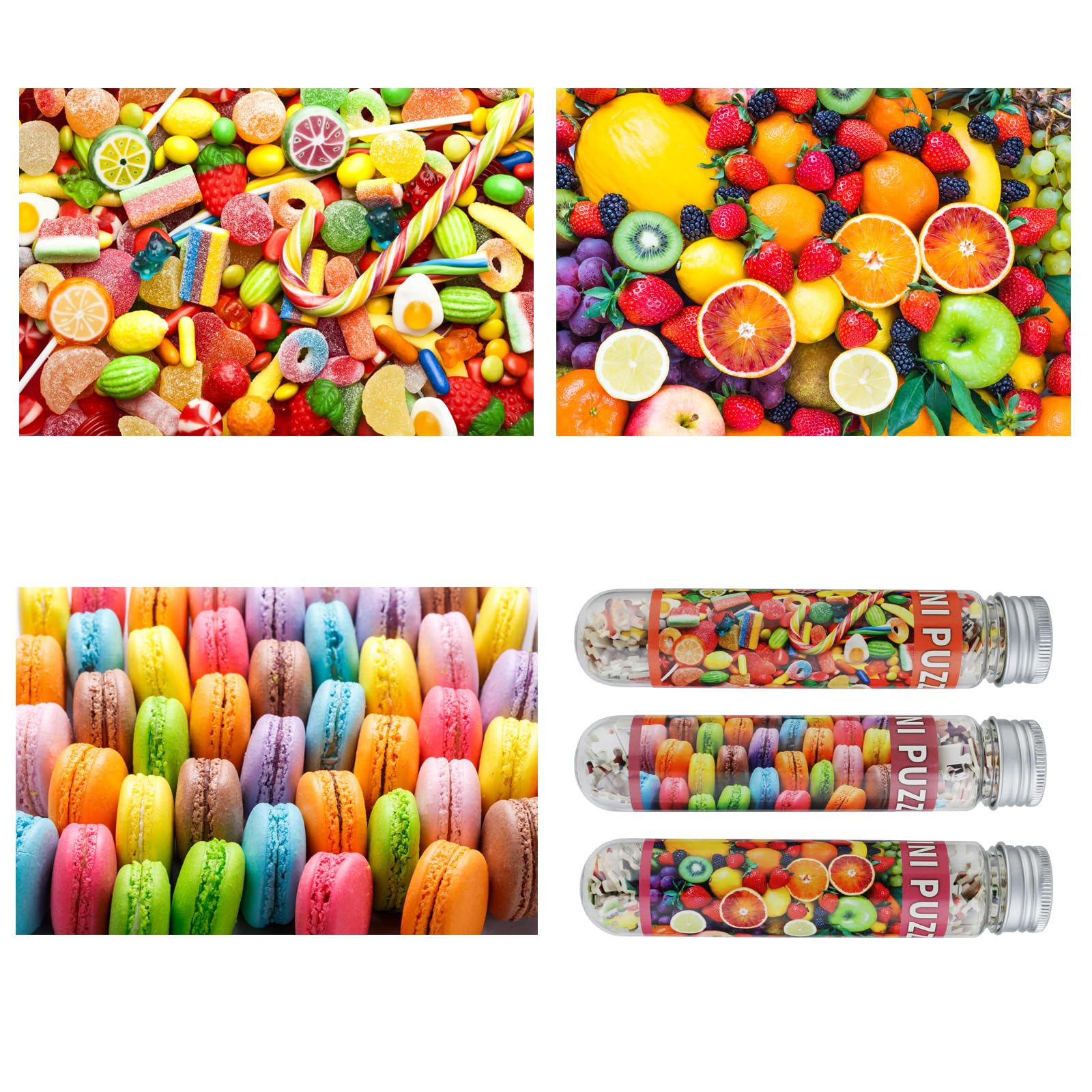 Small Jigsaw Puzzles for Adults Mini Puzzles 150 Pieces Small Puzzles Micro Piece Puzzle Travel Challenging Difficult Puzzles Macaron Dessert Fruit