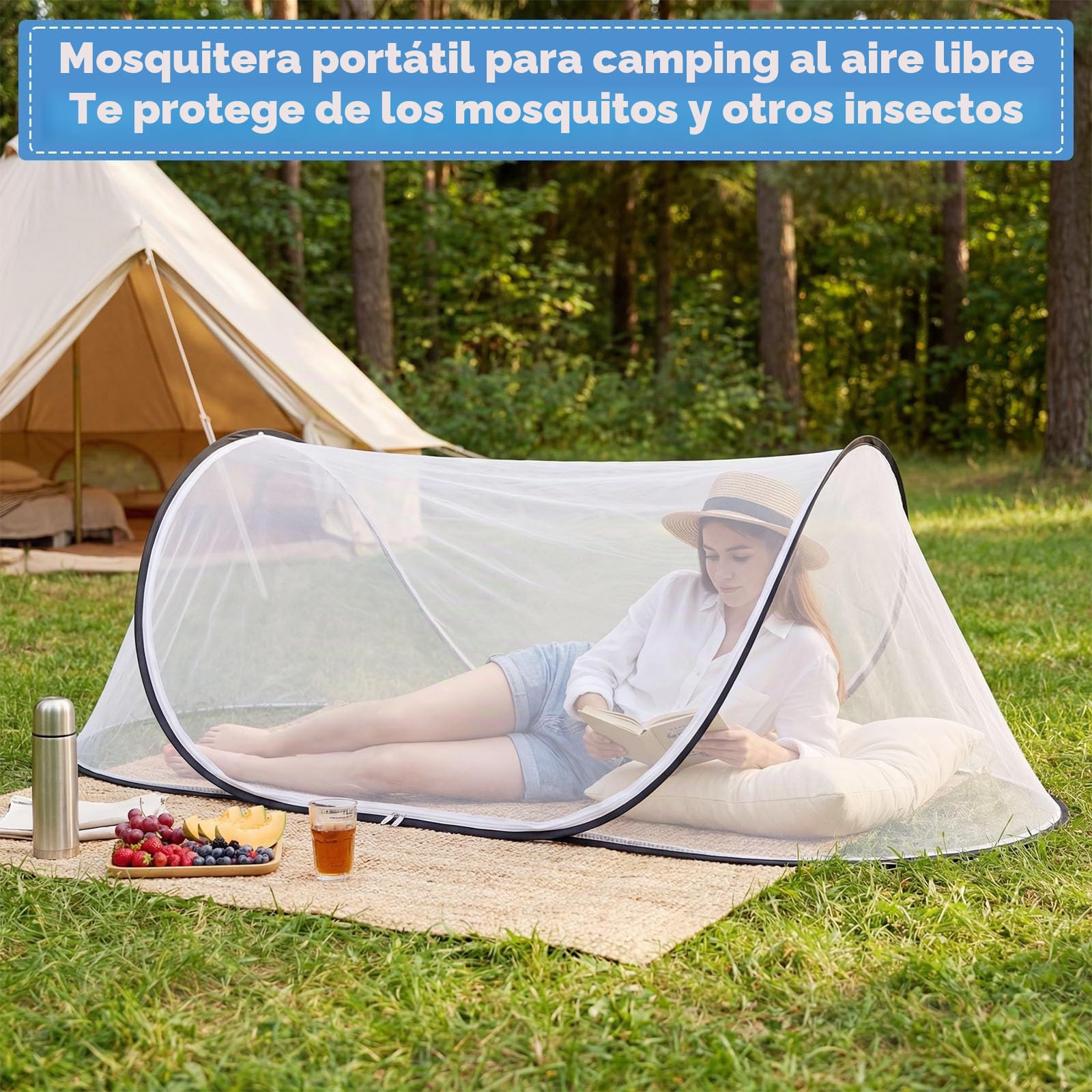Mosquitera, 200 x 80 x 56 cm Mosquitera Plegable Emergente para Camas para Tiendas de Campaña de Viaje para Dormitorios, Camping al Aire Libre, Camas, Viajes