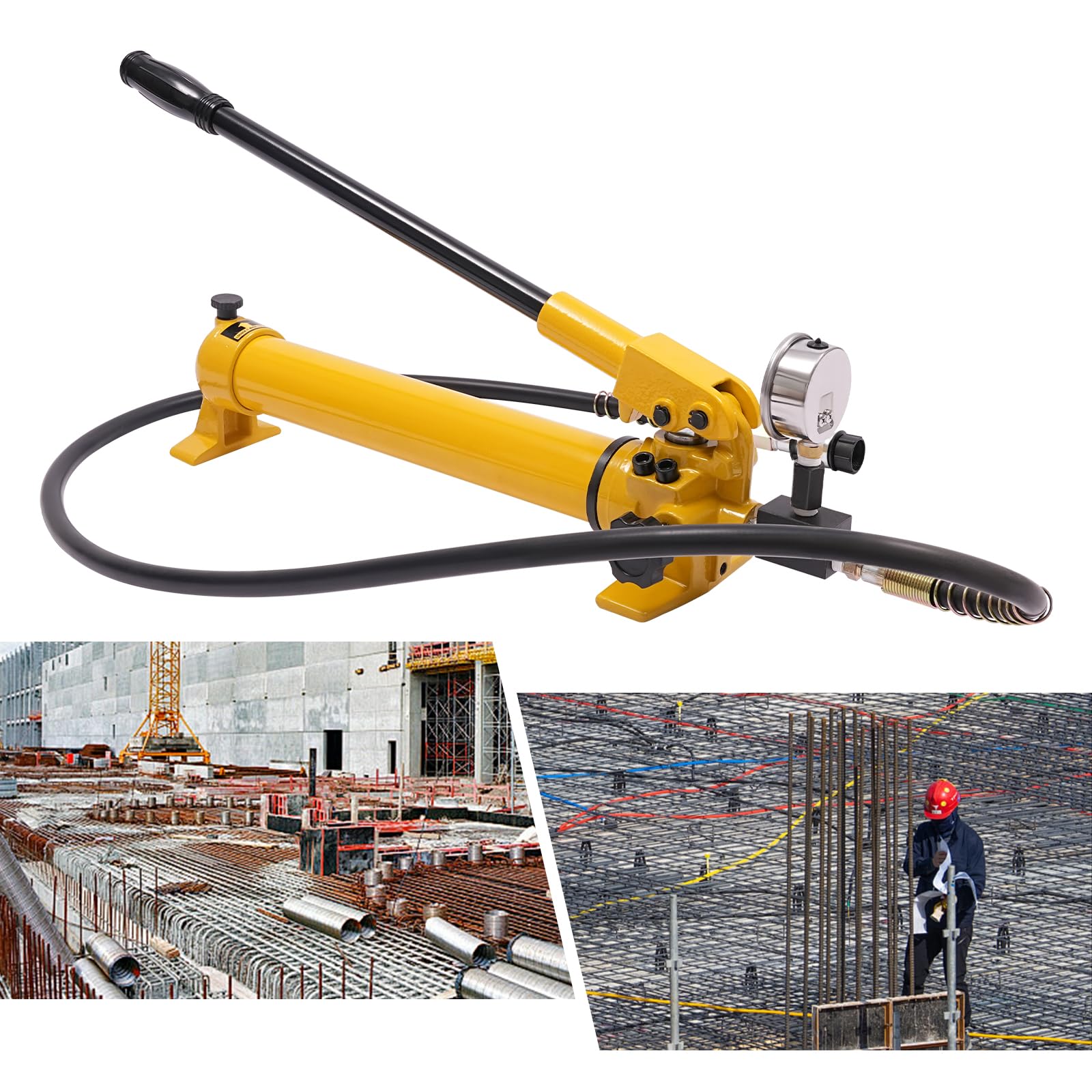 Pompe hydraulique manuelle manuelle hydraulique à main, pompe hydraulique manuelle avec arceau de pression pour lever, plier, redresser, étirer