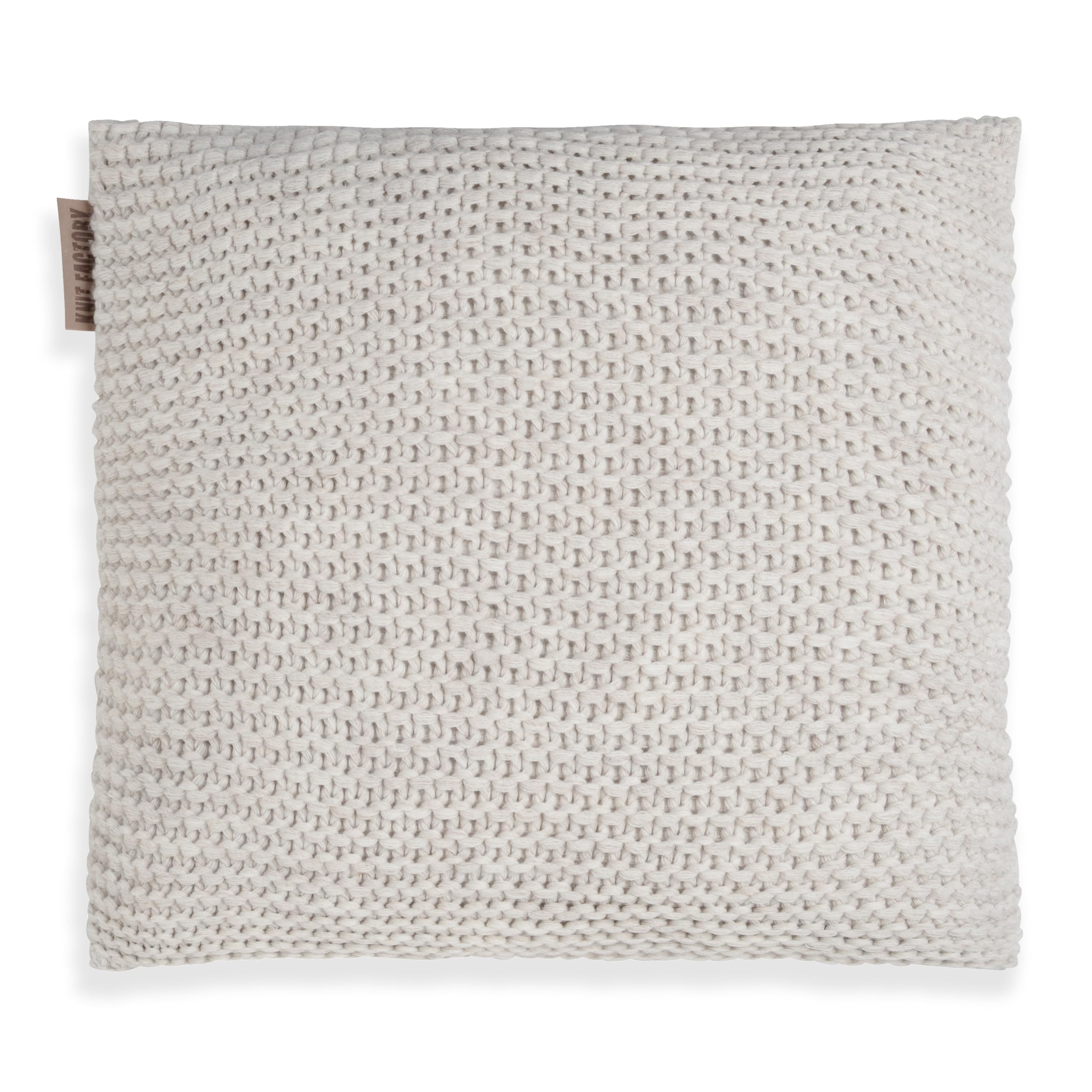 KNIT FACTORY - Vinz Quadratisches Zierkissen - Beige - 50x50 cm