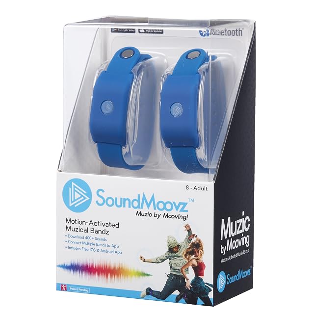 SoundMoovz - Set de 2 pulseras Muzic By Mooving para crear y componer sonidos y música, color azul (41239)