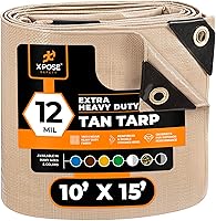 Vista 156 de Xpose Safety Lona protectora de polietileno plateado resistente de 5 x 7 pies - Funda protectora multiusos - Duradera, resistente al agua