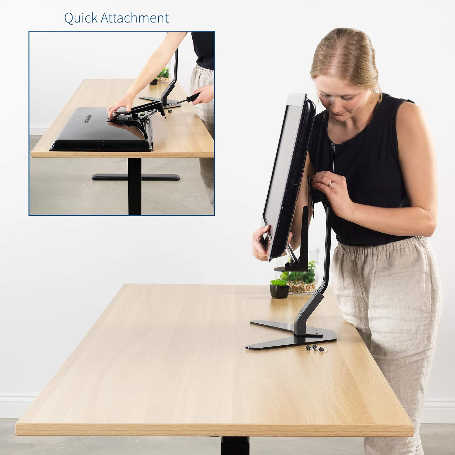 Exclusive VIVO Quick Attach VESA Adapter Plate Bracket Designed for Samsung Monitors Including PX2370, S24B300EL, and More, MOUNT-SG001A