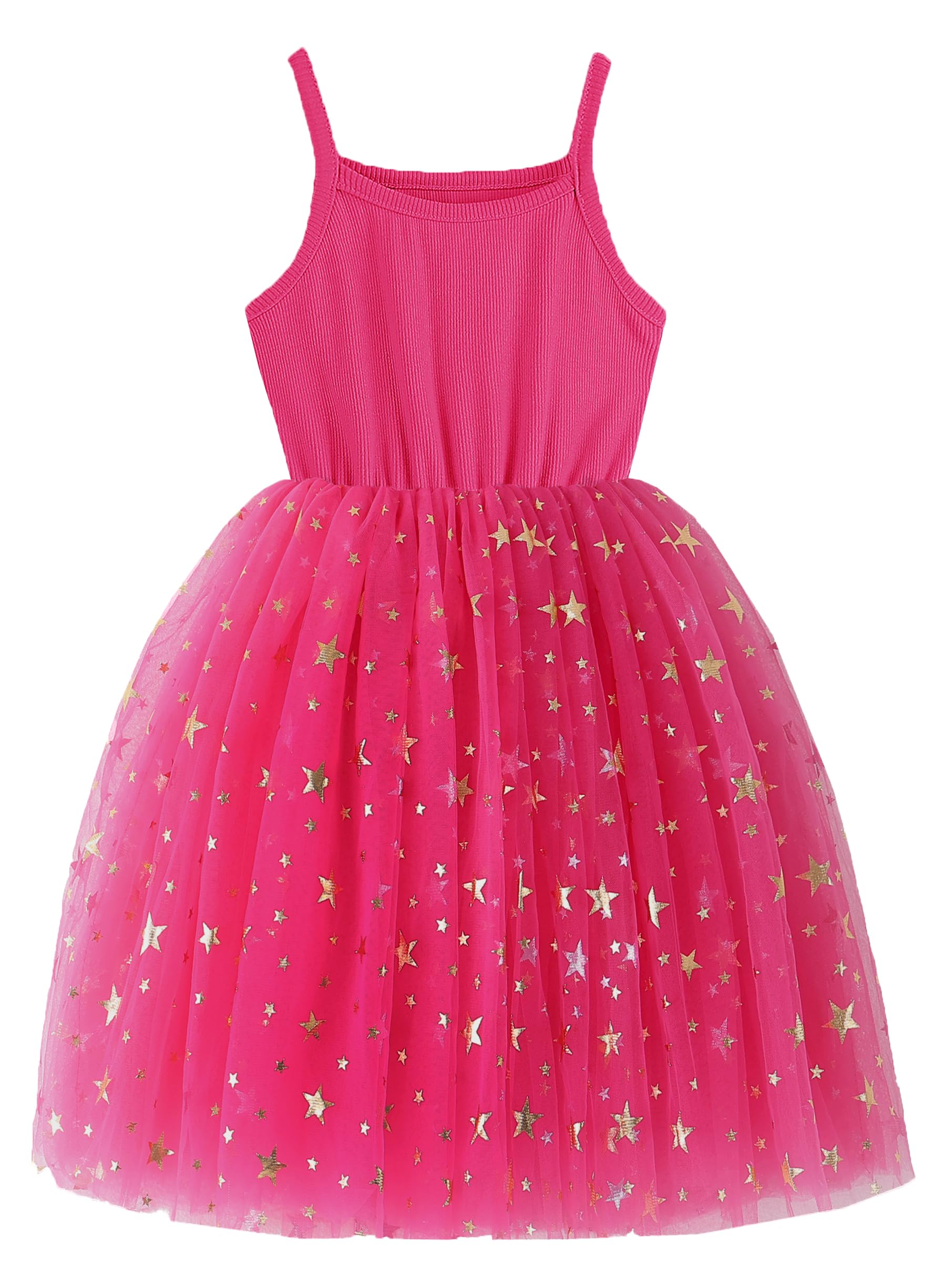 GSVIBK Baby Girls Tutu Dress Sleeveless Toddler Cotton Tulle Skirt Princess Party Prom Dresses