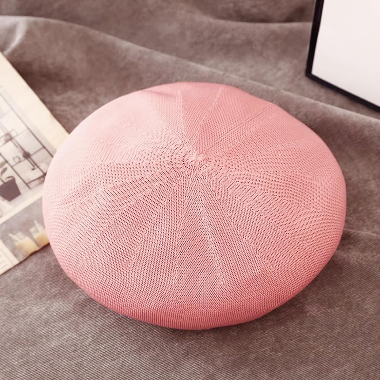 Summer French Beret Breathable Thin Beret Hat Solid Color Beanie for Women Lady - Image 7