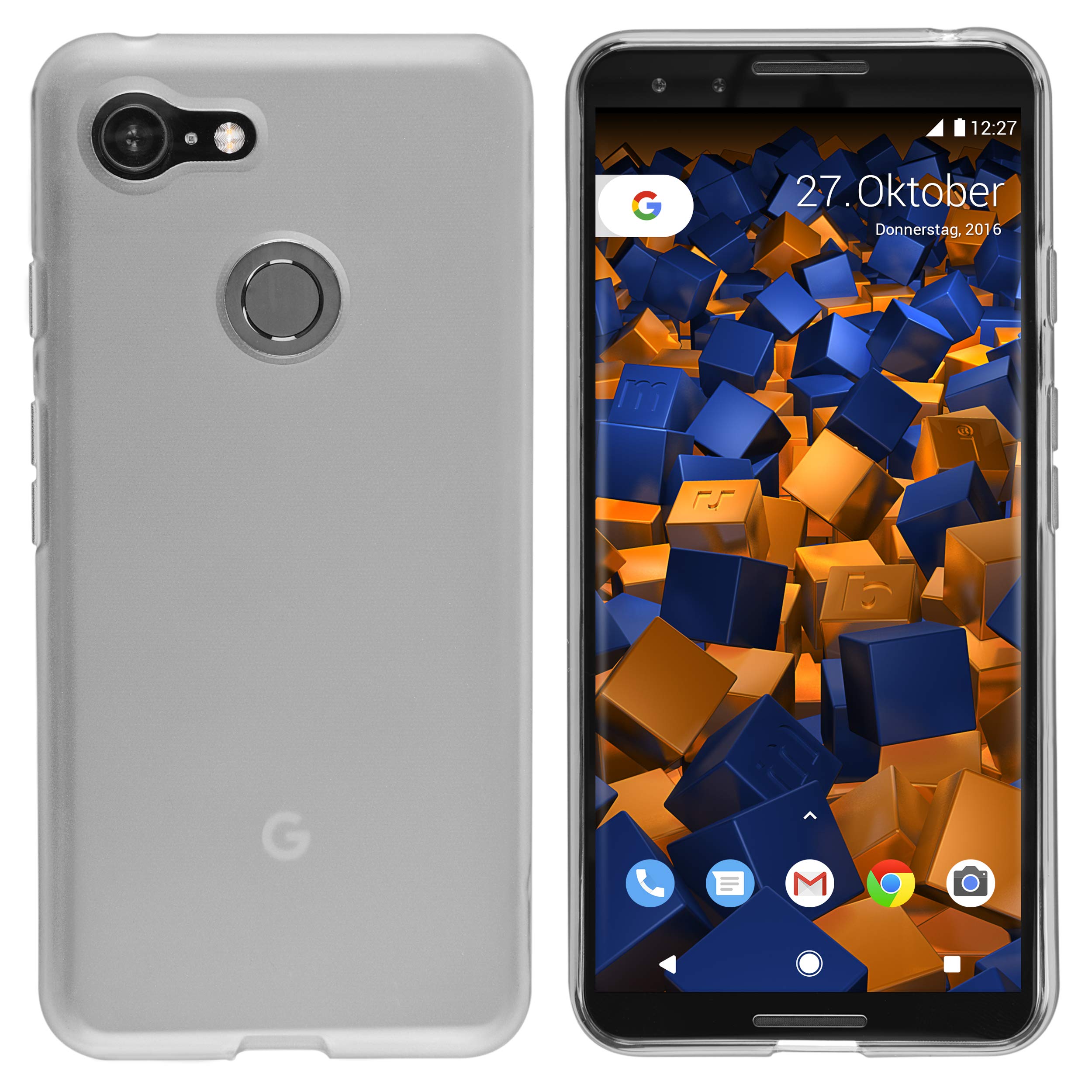 Custodia Mumbi UltraSlim Per Google Pixel - Trasparente Rosa Chiaro, Morbida Con Bordi Rinforzati - 2