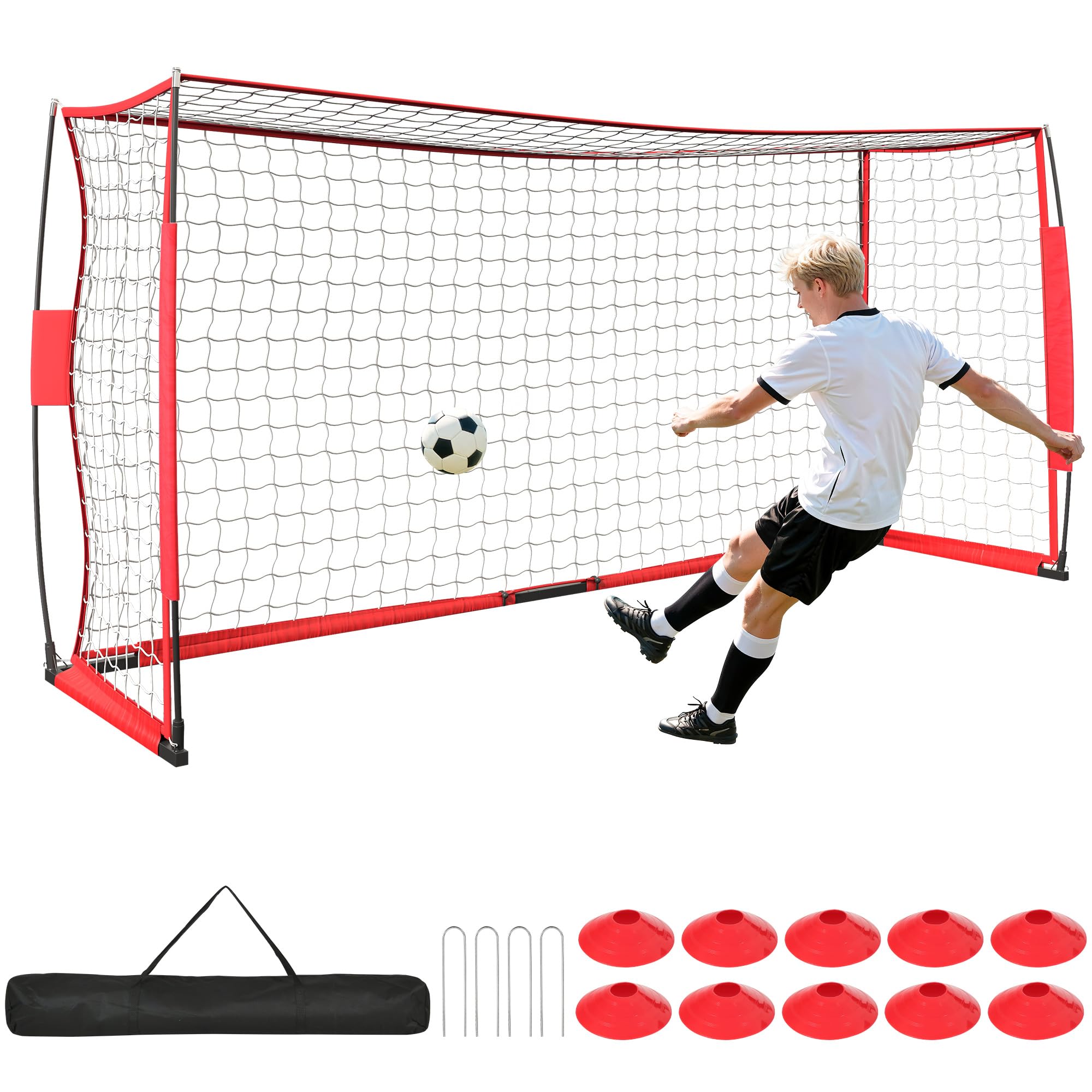 Soccer Goal, 12X6 FT Soccer Goals for Backyard, Portable Soccer Net for Outdoor Practice Training, Quick Setup Soccer Practice Equipment with Metal Base-image-43