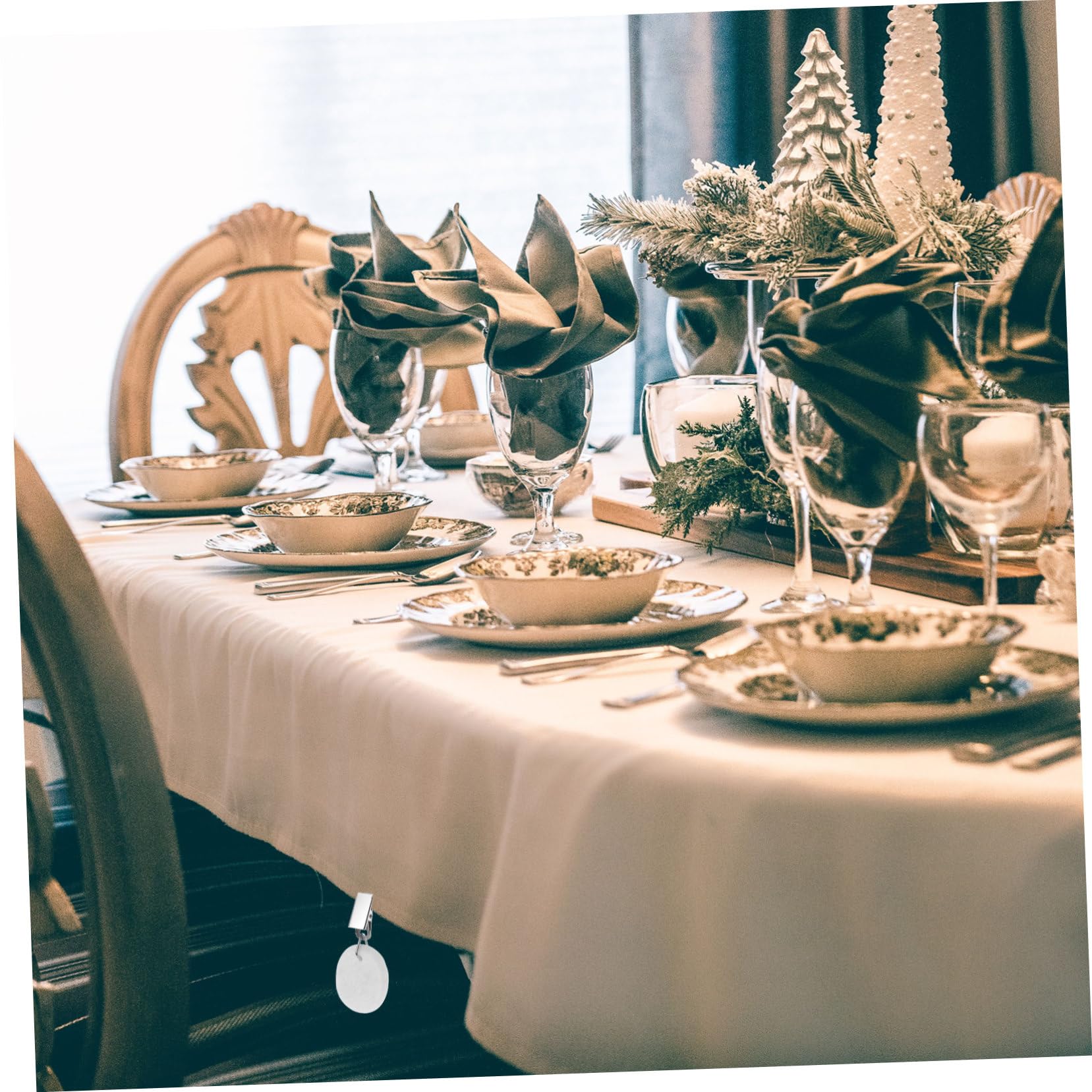 BRIGHTFUFU Stable Tablecloth Weights 4 Pack for Outdoor Rectangle Table Cover with Decorative Clips