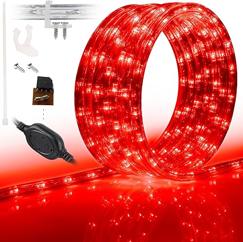 WYZworks - Tira de luces prearmadas. De 12 pulgadade grosor (para elegir entre 10, 25, 50, 100, 150 pies de longitud). Luces de decoración