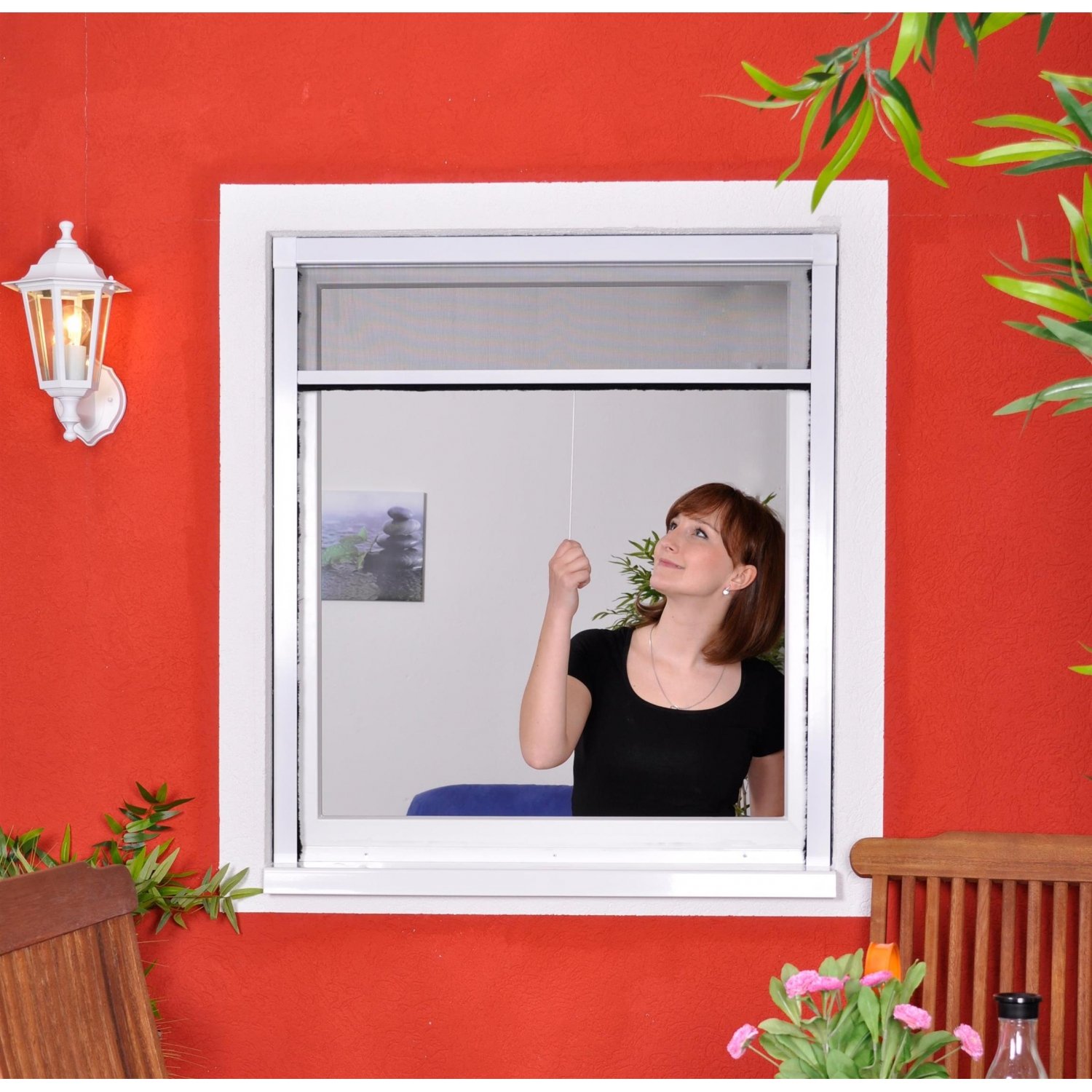 Slim Rollo - Fliegengitter für Fenster als Rollo - Insektenschutzrollo Fliegengitterrollo Smart - 160 x 160 cm (anthrazit)