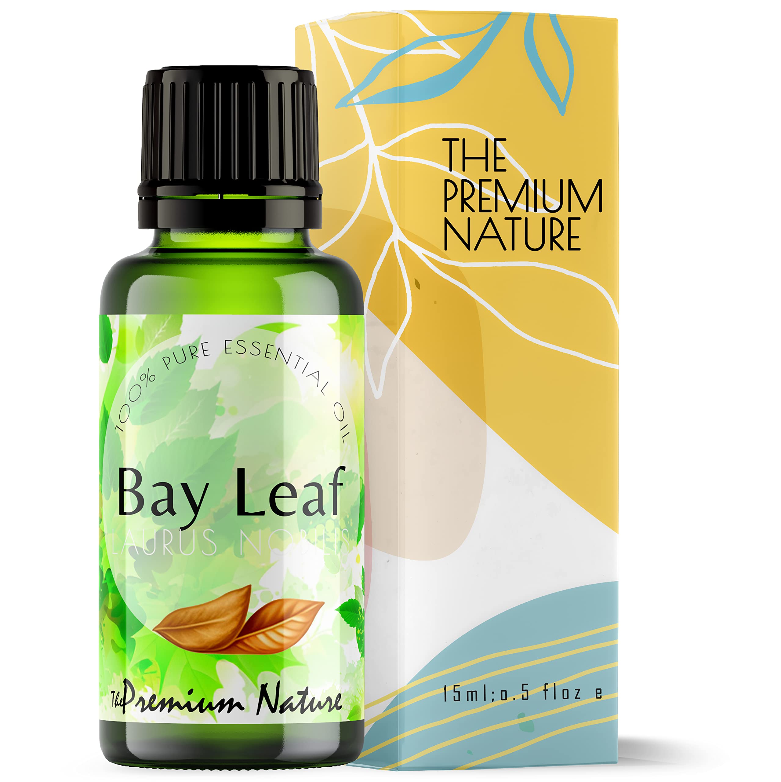 The Premium Nature Bay Leaf Essential Oil - Promotes Healthier Hair Growth & Ache Free Body - 100% Pure Natural Therapeutic Grade Bay leaf for Aromatherapy Diffuser & Topical Use (15 ML)