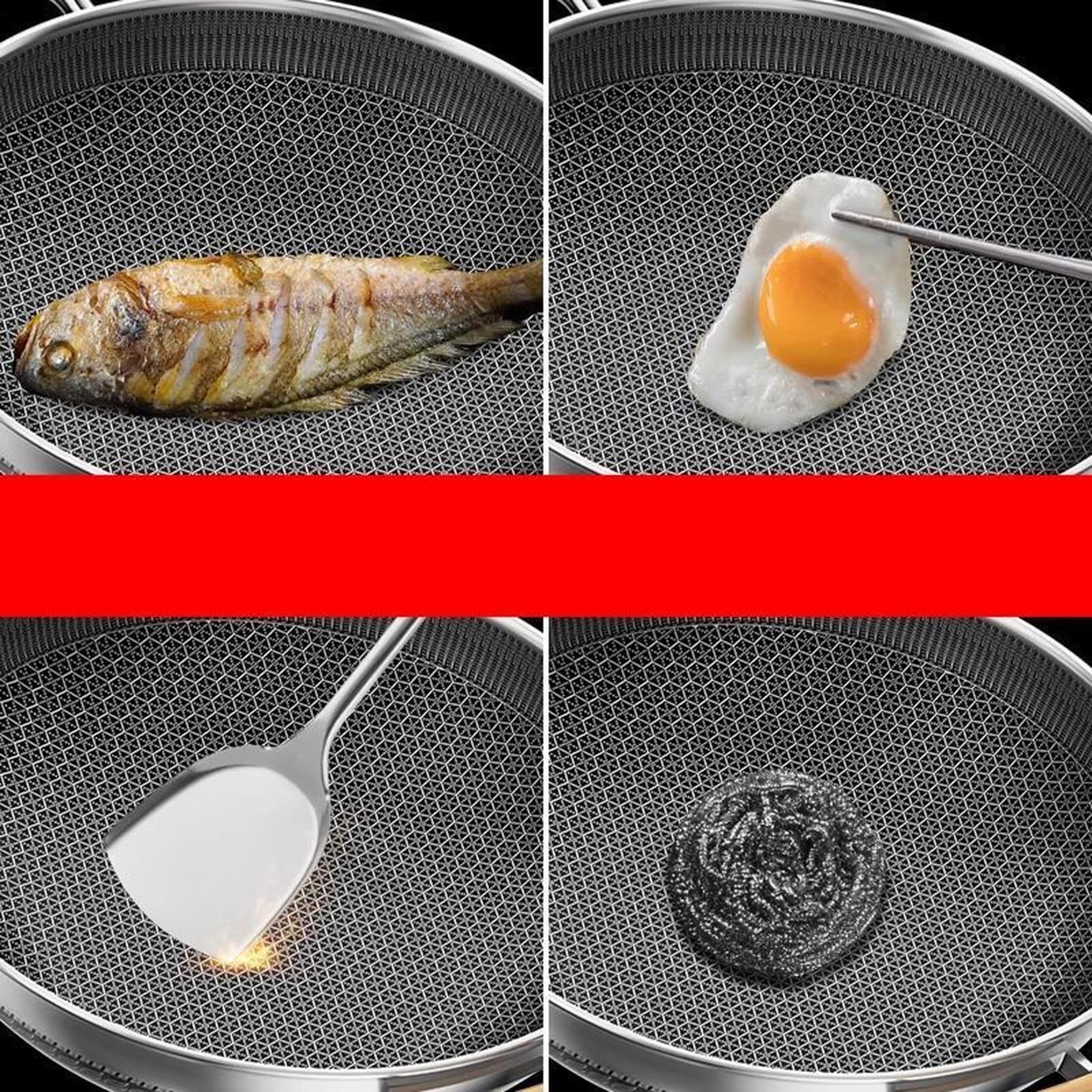 Generisch Non Stick Frying Pans, Skillet Pan, naczynia kuchenne z pokrywką, 30 cm, , trwałe wzornictwo, odporne na zarysowania, łatwe czyszczenie, idealne do gotowania jajek, naleśników, soups